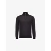 DUNHILL MENS HIGH-NECK FINE-KNIT CASHMERE JUMPER MIDNIGHT BLUE XL