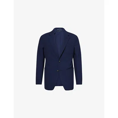 Dunhill Mens Dark Navy Cavendish Double-breasted Wool And Silk-blend Blazer