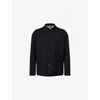 Dunhill Mens House Navy Stand-collar Single-breasted Wool-cashmere Blend Jacket In Blue