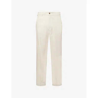 Dunhill Mens Stone Stretch Tailored Cotton Chino Trousers In Neutral