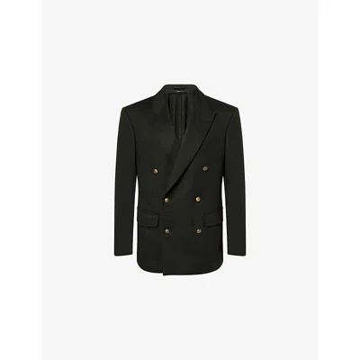 Dunhill Mens Harris Green Double-breasted Notched-lapel Cashmere Jacket In Black