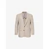 Dunhill Mens Natural Herringbone Notch-lapel Wool Blazer In Brown