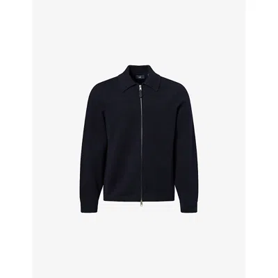 Dunhill Mens House Navy Athluxury Cotton And Cashmere Blouson Jacket Xl In Black