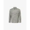 Dunhill Mens Windowpane-check Regular-fit Merino-wool Overshirt Light Grey In Light Grey