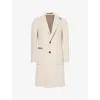 Dunhill Mens Natural Notched-lapel Wool Chesterfield Coat In Neutral