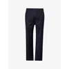 Dunhill Mens Navy Drawstring Tapered-leg Stretch-wool Trousers In Blue