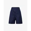 Dunhill Cotton Gabardine Shorts In Navy