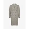 Dunhill Mens Double-breasted Tweed Cashmere Overcoat Oatmeal Grey In Gray