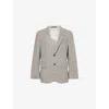 Dunhill Mens Oatmeal Grey Single-breasted Notched-lapel Tweed-wool Jacket In Gray