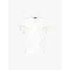 Dunhill Mens Off White Brand-embroidery Short-sleeves Cotton-jersey T-shirt In White