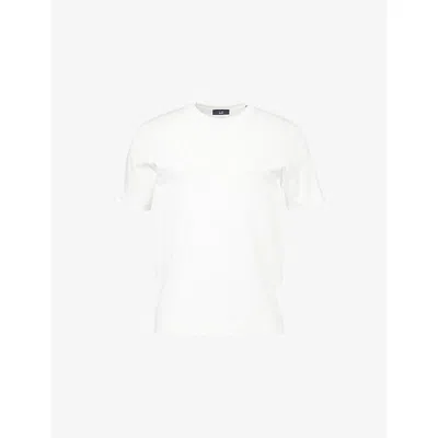 Dunhill Mens Off White Brand-embroidery Short-sleeves Cotton-jersey T-shirt