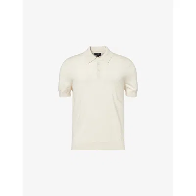 Dunhill Mens Off White Short-sleeves Regular-fit Cotton And Silk Polo Shirt