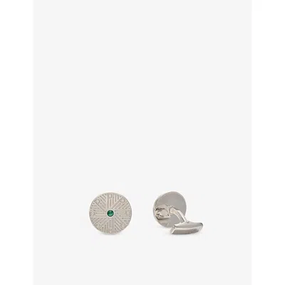 Dunhill Mens Ray Malachite Silver Cufflinks