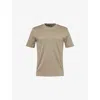 Dunhill Mens Sage Brand-embroidery Short-sleeves Cotton-jersey T-shirt Xxl In Brown