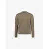 Dunhill Mens Sage Regular-fit Crewneck Cotton Jumper Xl In Silver