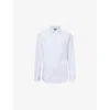 Dunhill Mens Seaglass Green Striped-pattern Long-sleeved Cotton Shirt Xl In White