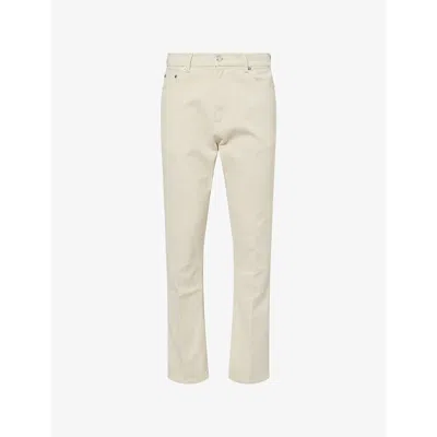 Dunhill Mens Stone Five-pocket Straight Cotton Twill Trousers In White