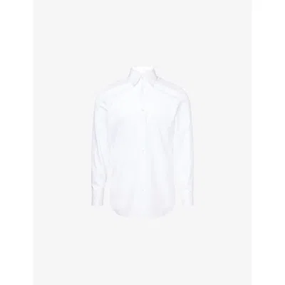 Dunhill Mens  Giza Long-sleeve Cotton Shirt In White