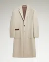 Dunhill Wool-silk Double-face Chesterfield Overcoat In Neutral