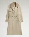 Dunhill Wool Double-breasted Trench Coat In Sand