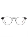 Dunhill Metallic-finish Round-frame Glasses In Grey