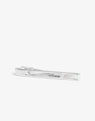 Dunhill Cut Out Tiebar In Silver/crystal