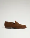 Dunhill Mount Suede Wingtip Brogue Loafers In Brown