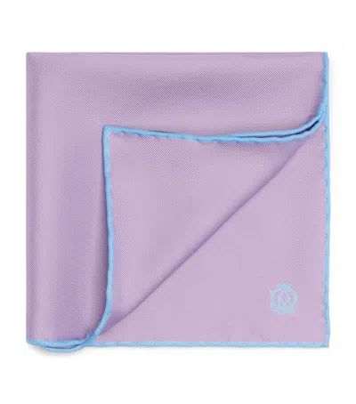 Dunhill Mulberry Silk Pocket Square In Purple