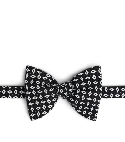 Dunhill Mulberry Silk Polka Dot Bow Tie In Black