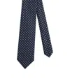 Dunhill Mulberry Silk Polka Dot Print Tie In Blue