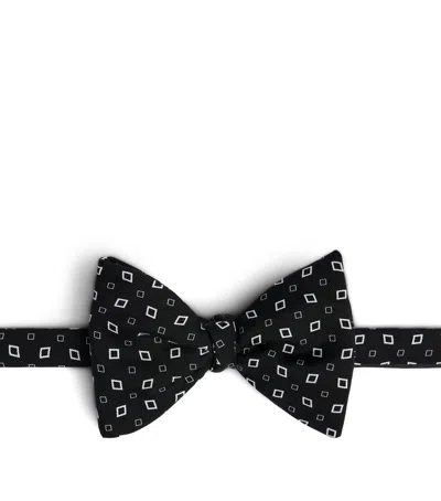 Dunhill Mulberry Silk Printed Bow Tie In Animal Print