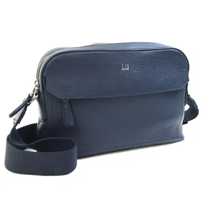 Pre-owned Dunhill Navy Leather Canvas Pochette Shoulder Bag ()