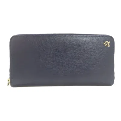 Pre-owned Dunhill Navy Leather Coin Purse/coin Case ()