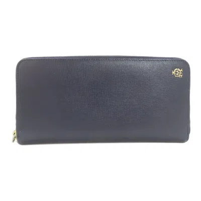 Pre-owned Dunhill Navy Leather Coin Purse/coin Case ()