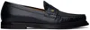 Dunhill Black Rivet Loafers In Navy 410