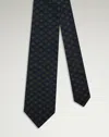 DUNHILL NAVY SILK SQUARE NEATS PRINTED TIE