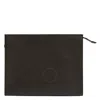 Dunhill Olive Grey Cadogan Zipped Pouch In Grey/green