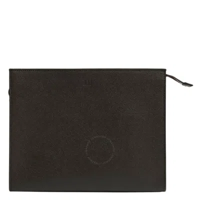 Dunhill Olive Grey Cadogan Zipped Pouch In Grey/green