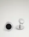 Dunhill Onyx Hobnail Coin Cufflinks In Black