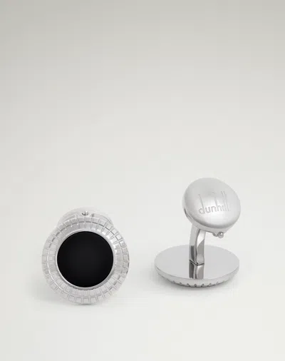 Dunhill Onyx Hobnail Coin Cufflinks In Black