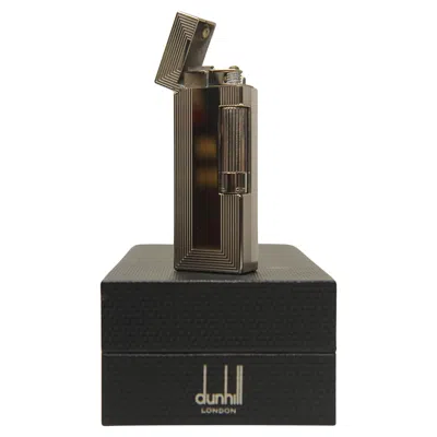 Pre-owned Dunhill Palladium Plated Rollagas Pocket Cigarette Lighter With Original Box In Black