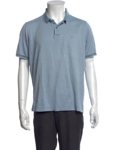 Pre-owned Dunhill Patterned Collar Polo Shirt In Blue