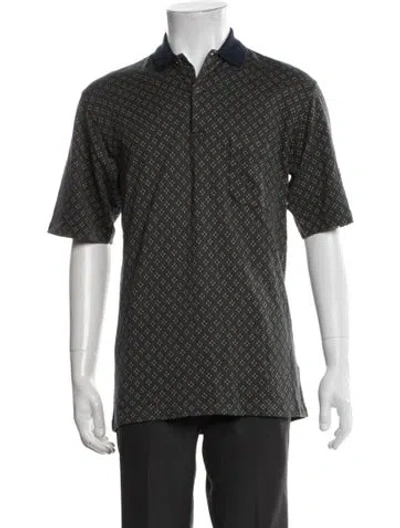 Pre-owned Dunhill Patterned Collar Polo Shirt In Grey