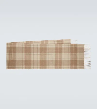 Dunhill Plaid Cashmere Scarf In Sand
