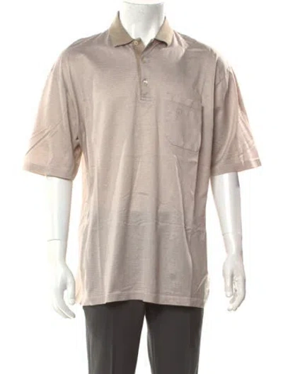 Pre-owned Dunhill Plaid Print Collar Polo Shirt In Neutral