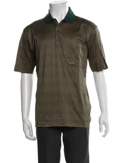 Pre-owned Dunhill Plaid Print Collar Polo Shirt In Neutrals