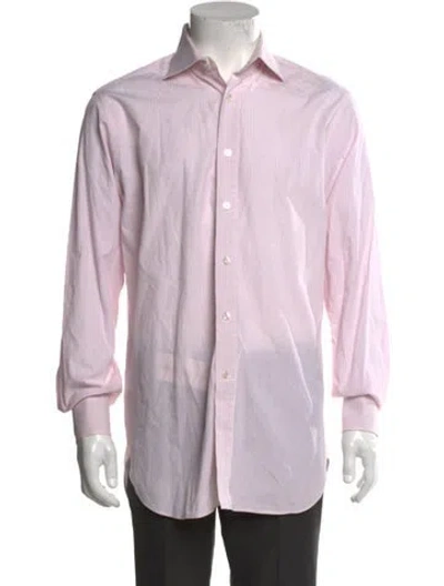 Pre-owned Dunhill Plaid Print Long Sleeve Shirt In Pink