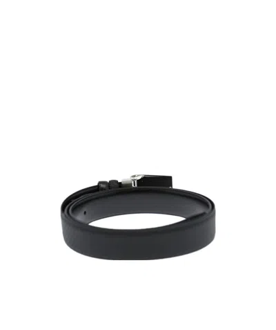 Dunhill Plate Buckle Logo Belt In Black