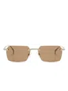 Dunhill Rectangle-frame Sunglasses In 金色