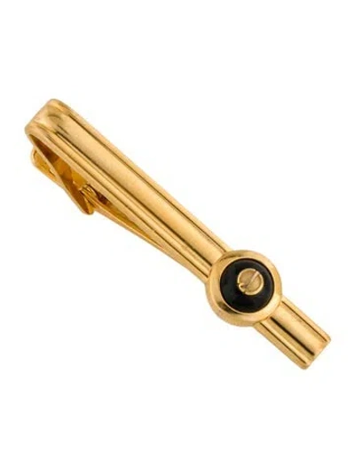 Pre-owned Dunhill Resin Logo Tie-clip In Black